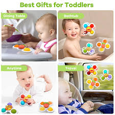 3 pcs suction cup spinner toys for baby