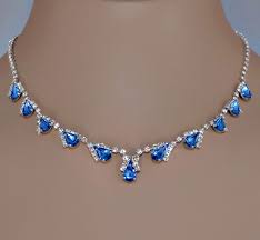 blue costume jewelry rhinestone set