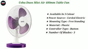 usha table fan 400 mm at rs 2460 in