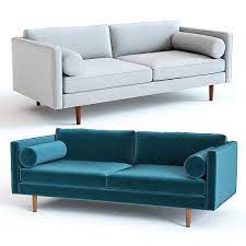 west elm monroe sofa 3d model cgtrader