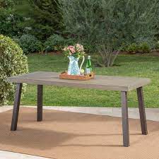 Gray Wood Outdoor Dining Table 39020