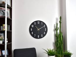 Black Modern Metal Wall Clock Kitchen