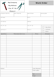 Example Image Work Order Form Form Example Sample Resume