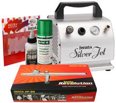 nail art kit with silver jet compressor