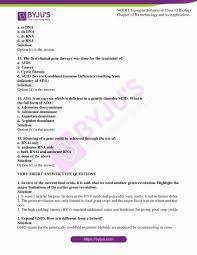 NCERT Exemplar Solutions Class 12 Biology Chapter 12 - Biotechnology and  its Applications | Get the PDF here