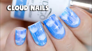 cloud nail art indigo nails