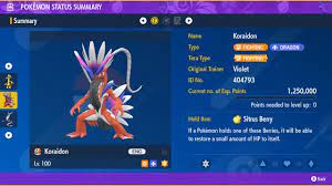 KORAIDON ⚡ TERA RAID POKEMON BEST BUILD 6 IV ⚡POKEMON SCARLET & VIOLET  | eBay