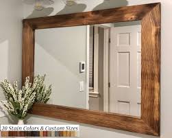 Wood Framed Mirror 20 Stain Colors