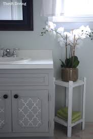 Step by step tutorial showing you how to paint your bathroom cabinets | vanity like a pro. Before After My Pretty Painted Bathroom Vanity