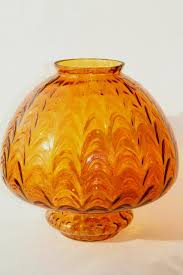 Mid Century Vintage Amber Glass Pendant