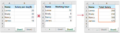 diffe sheets in excel