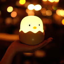 Kcasa Hc 03 Egg Shape Chick Lamp Usb Rechargeable Touch Switch Adjustable Brightness Child Night Light Sale Banggood Com