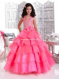 Princess Ball Gown Halter Pink Floor Length Girls Pageant Dresses With Beadings Floor Length Tiered Skirt Li057 Baby Easter Dresses Baby Pageant
