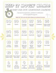 Baby Countdown Workout Calendar Healthy Pregnancy Pinterest