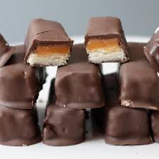 homemade twix bars in the kitchen