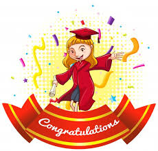 Congratulations Sign With Girl In Graduation Gown Vector Free Download