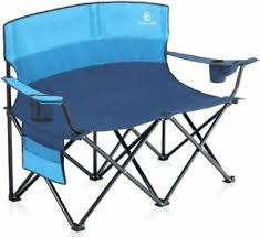 It folds and unfolds extremely quickly, perfect for camping, the beach, or your lawn at home. Folding Double Camping Chair Heavy Duty Lawn Chair Loveseat Outdoor Beach Patio Ebay