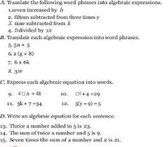 Into Algebraic Expression B Translate
