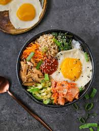 vegan korean bibimbap mixed rice bowl