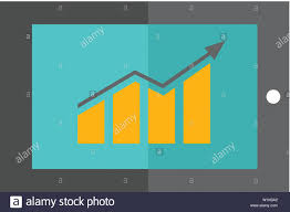 Arrow Chart Icon In Flat Color Style Digital Display