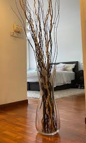 Decorative Glass Vase With Sticks