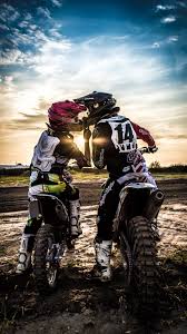 wallpaper dirt bike couple motorcycle