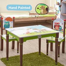 Childrens wooden table and chair set cr1t2cs by kiddi style. Fantasy Fields Childrens Woodland Kids Wooden Table And Chair Set Td 11740a1 Teamson Kids Uk