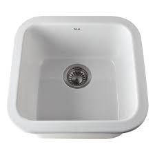 rohl allia dual mount fireclay 18 in single bowl kitchen sink in white