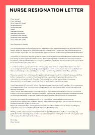 free printable nurse resignation letter