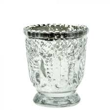Silver Mercury Glass Votive Holders 4