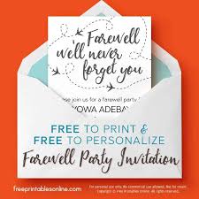 never forget you farewell invitation