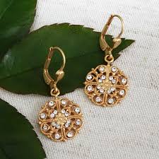 delicate round gold filigree earrings