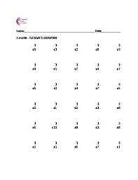 3 Times Table Weekly Classwork Homework Assessment With Multiplication Chart