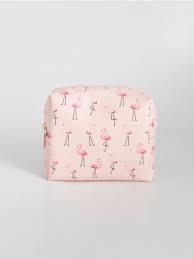 flamingo print makeup bag color pink