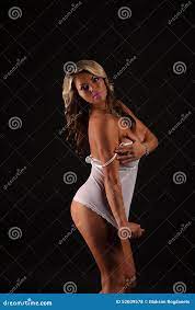 Bodybuilder Woman Studio Isolated Shot with Big Tits Breast Stock Photo -  Image of muscle, seductive: 52009578