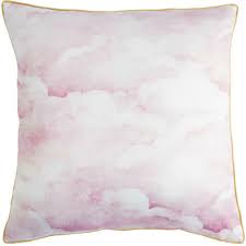 dusty pink clouds cushion velvet fabric