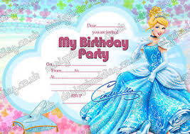 Disney Princess Cinderella Birthday Invitations Cinderella Birthday