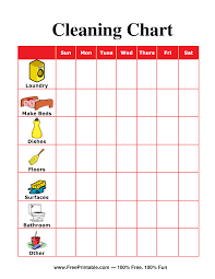 Cleaning Chore Chart For Adults