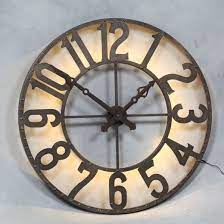 industrial back lit wall clock large