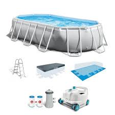 intex 16 5ft x 9ft 48in frame above ground swimming pool pump set robot vacuum