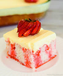 strawberry jello poke cake w pudding