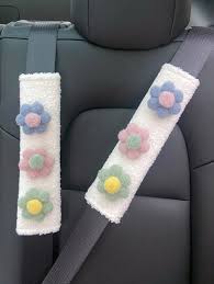 2pcs Flower Decor Car Seat Belt Pad Shein
