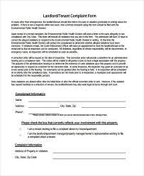 free 8 sle tenant complaint forms