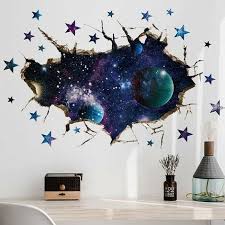 3d Space Galaxy Wall Decor Stickers