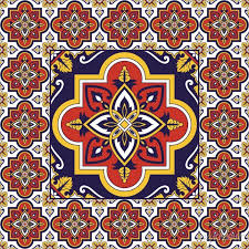 Mexican Tile Pattern Frame Vector With