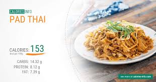 pad thai calories and nutrition 100g