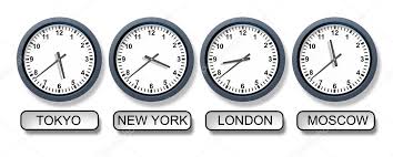 World Time Zone Clocks Stock Photo By