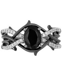 54 hq photos onyx black diamond hair : Enchanted Disney Fine Jewelry Enchanted Disney Villains Onyx Diamond 1 5 Ct T W Maleficent Ring In Sterling Silver Reviews Rings Jewelry Watches Macy S