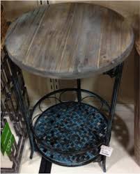 Distressed Table With Wine Rack From