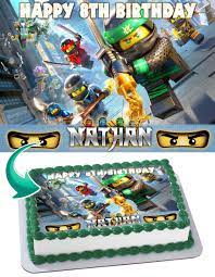 Amazon.com: Cakecery Lego Ninjago Edible Cake Image Topper Personalized Birthday  Cake Banner 1/4 Sheet : Grocery & Gourmet Food